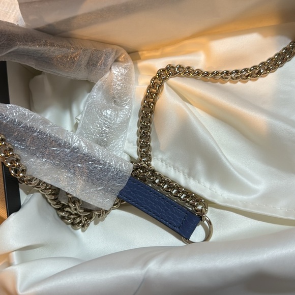 Gucci GG Interlocking Caspian Blue Leather Crossbody WOC Wallet on a Chain Bag - Picture 6 of 8